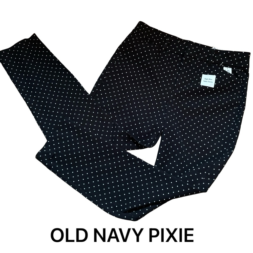 NWT Old Navy Women Polka Dot Pixie High Rise Pant Size 8